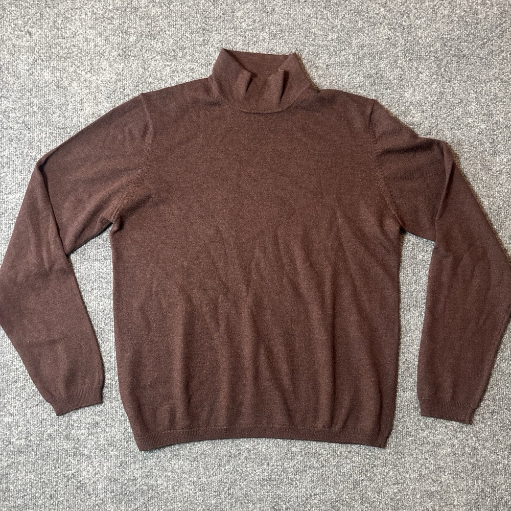 Brooks 346 100% Merino Wool Turtleneck Sweater Brown Academia Old Money  S small